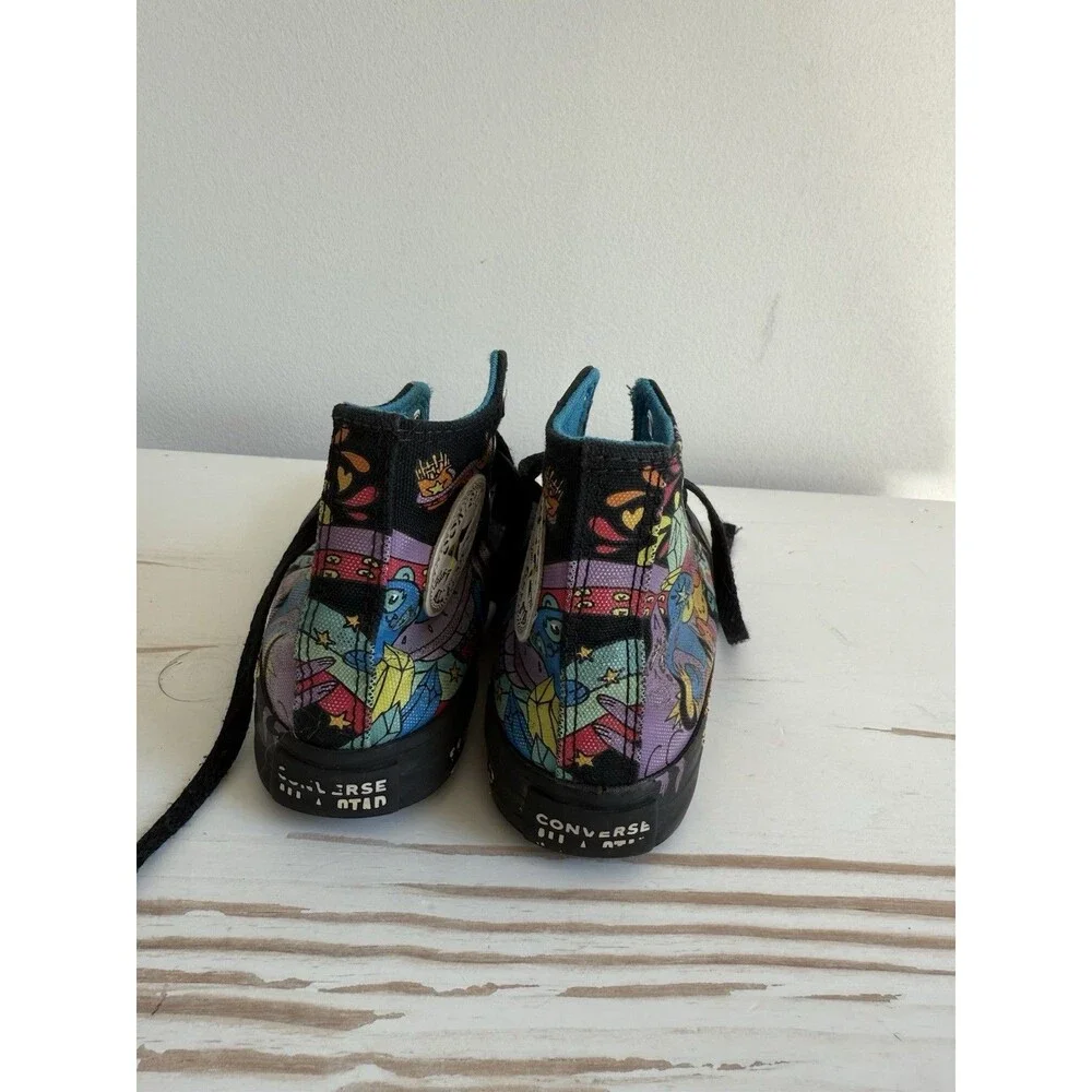 ✿ Converse Chuck Taylor All Star Youth Hi Top Sneakers Black Multicolor Size 12